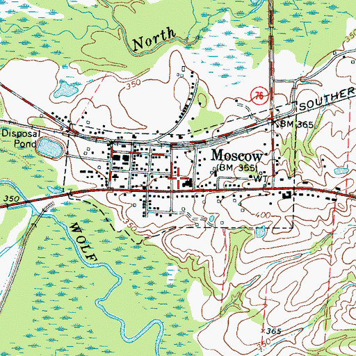 Topographic Map of Moscow Police Department, TN