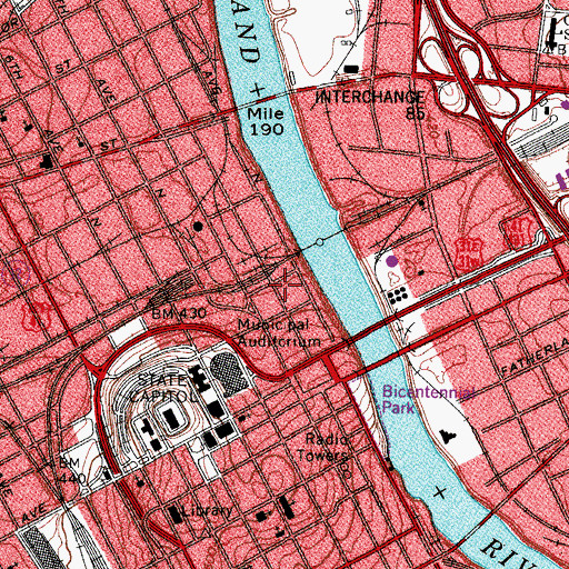 Topographic Map of Davidson County Sheriff's Office, TN