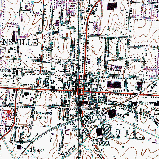 Topographic Map of Brownsville Police Department, TN