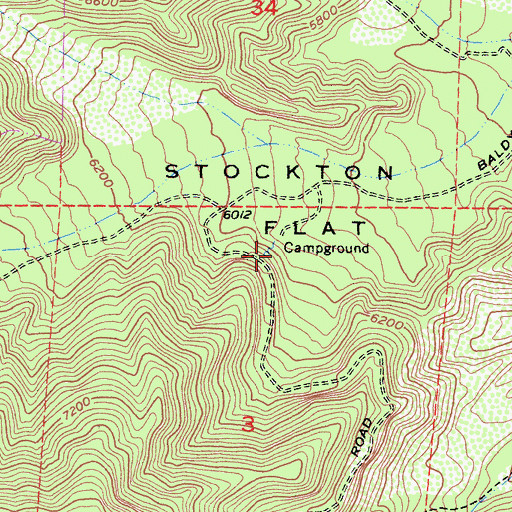 Topographic Map of Big Horn Campground, CA