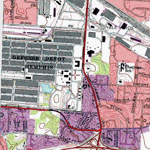 Topographic Map of Memphis Police Department - Airways Station, TN