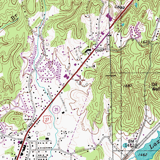 Topographic Map of Oneida Police Department, TN