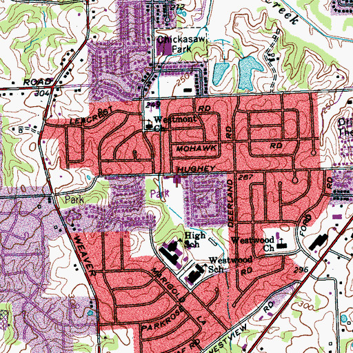 Topographic Map of Memphis Police Services Westwood Satellite Office, TN
