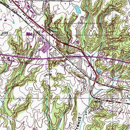 Topographic Map of Weakley County Sheriff's Office, TN