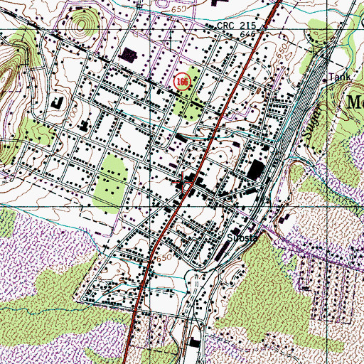 Topographic Map of Mount Pleasant Police Department, TN