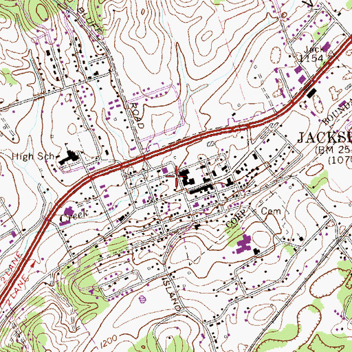 Topographic Map of Campbell County Sheriff's Department, TN