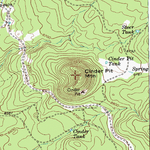 Topographic Map of Cinder Point Mountain, AZ