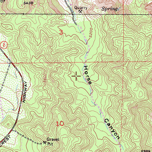 Topographic Map of Horse Target Shooting Area, CA