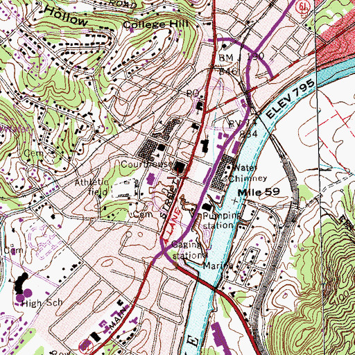 Topographic Map of Anderson County Sheriff's Department, TN