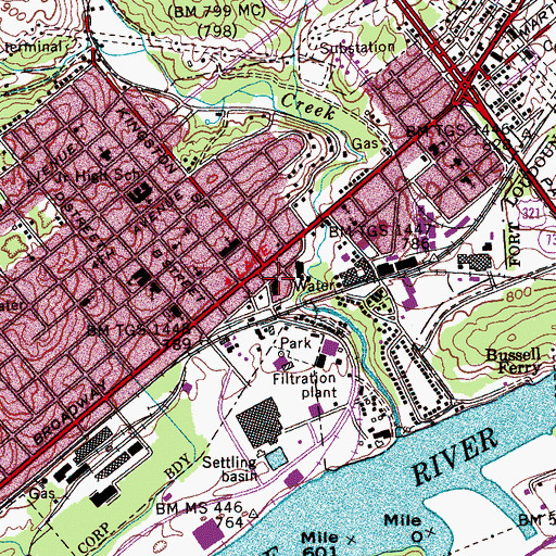 Topographic Map of Lenoir City Fire Department, TN