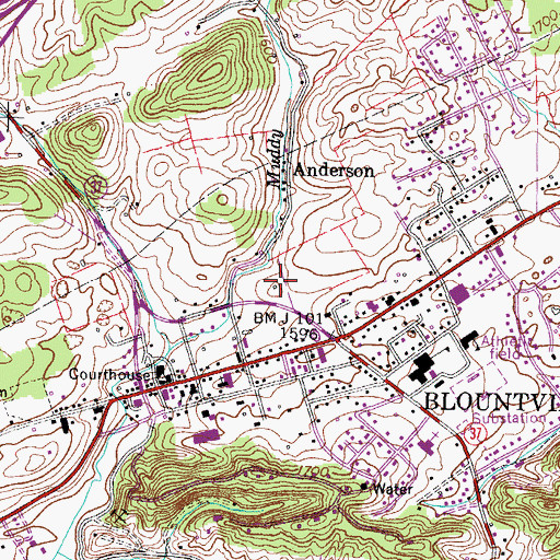 Topographic Map of Sullivan County Sheriff's Office, TN