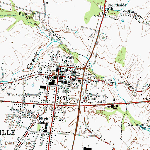 Topographic Map of Smithville Police Department, TN