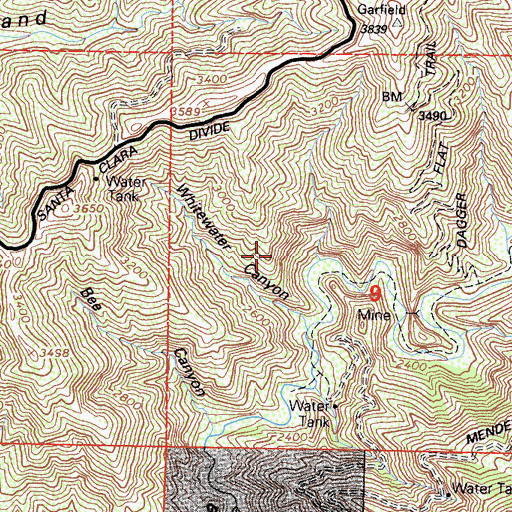 Topographic Map of Pacoima Target Shooting Area, CA