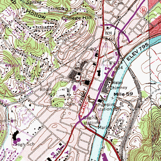 Topographic Map of Clinton Police Department, TN