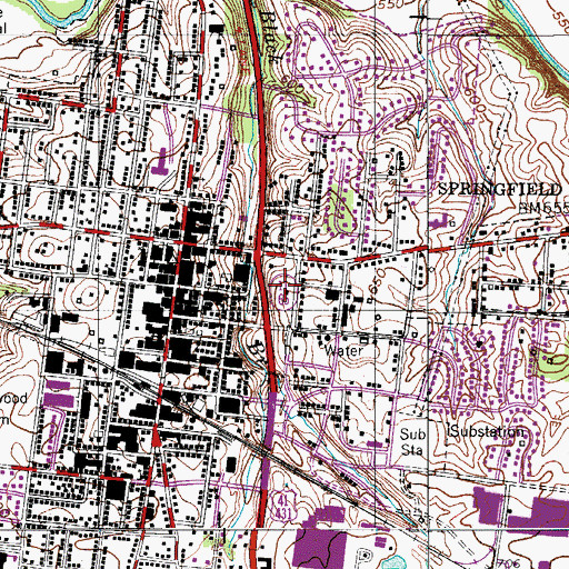 Topographic Map of Robertson County Sheriff's Office, TN
