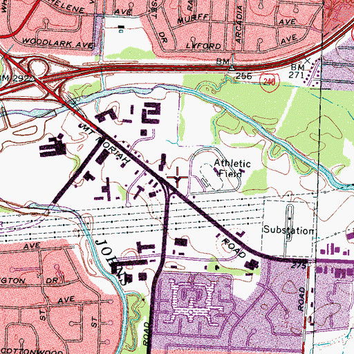 Topographic Map of Memphis Police Department - Mount Moriah Station, TN
