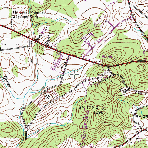 Topographic Map of Dandridge Police Department, TN