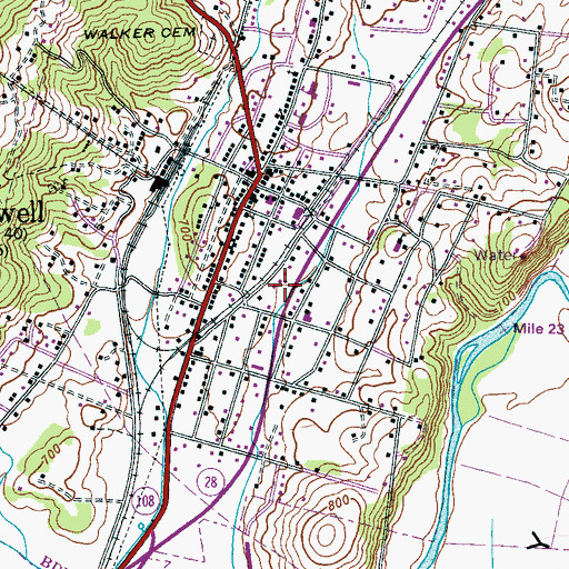 Topographic Map of Whitwell Police Department, TN