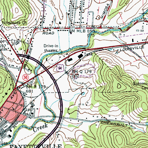 Topographic Map of Lincoln County Sheriff's Department, TN