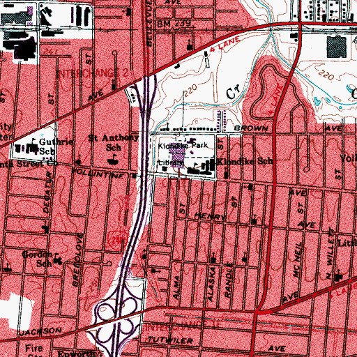 Topographic Map of Memphis Police Services Klondike Satellite Office, TN
