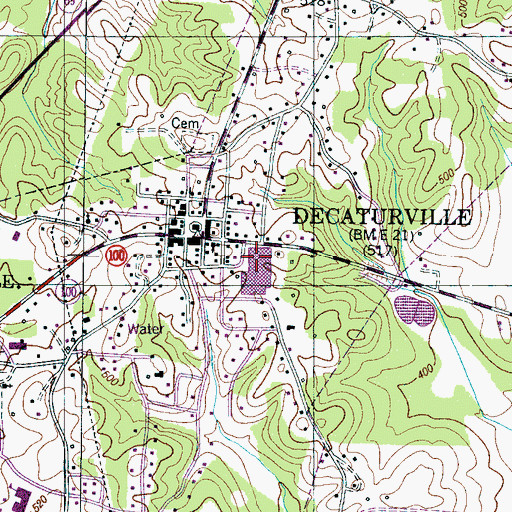 Topographic Map of Decatur County Sheriff's Office, TN