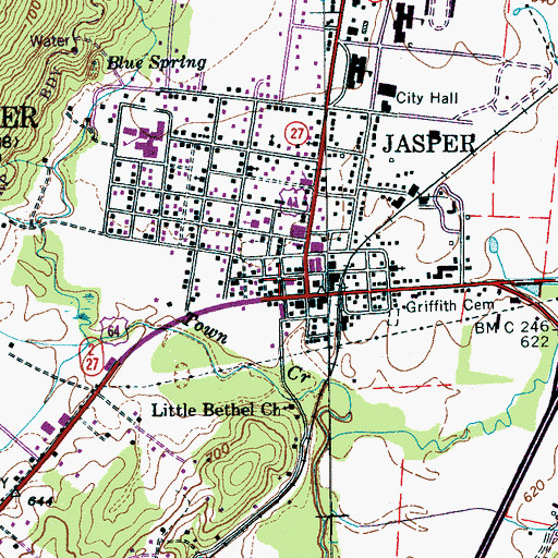 Topographic Map of Marion County Sheriff's Office, TN