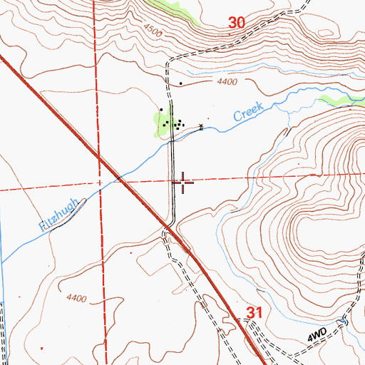 Topographic Map of Fitzhigh Creek Ranch, CA