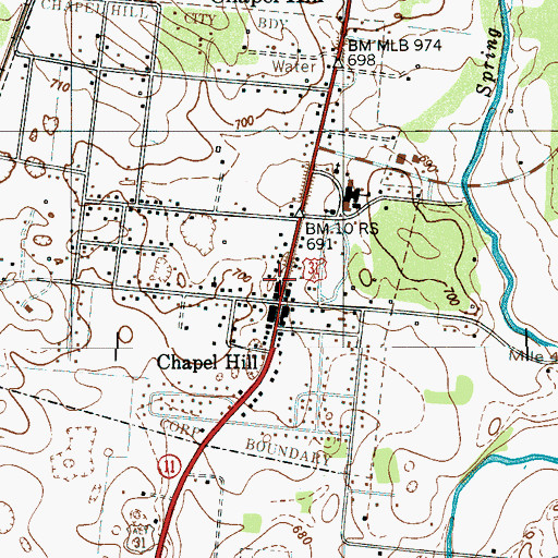 Topographic Map of Chapel Hill Police Department, TN