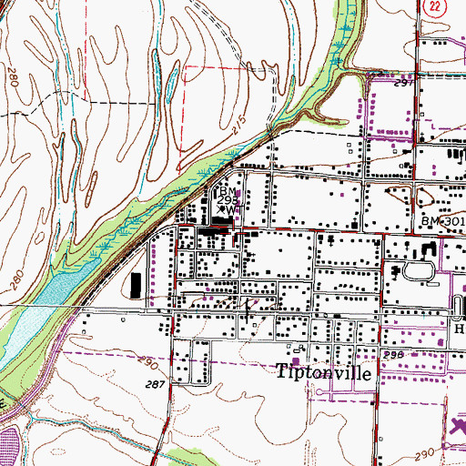 Topographic Map of Lake County Sheriff's Office, TN