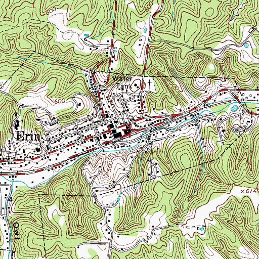 Topographic Map of Erin Police Department, TN