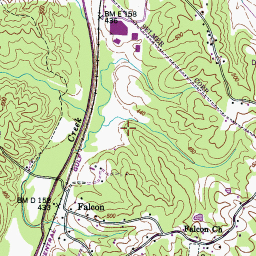Topographic Map of McNairy County Sheriff's Department, TN