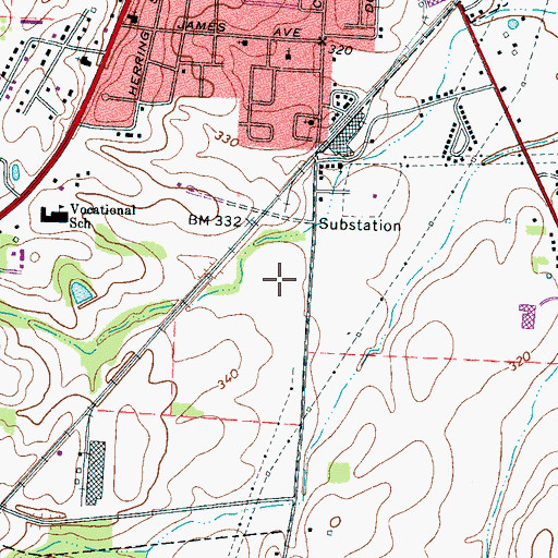 Topographic Map of Tipton County Sheriff's Office, TN