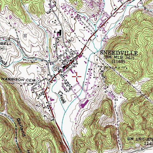 Topographic Map of Hancock County Sheriff's Office, TN