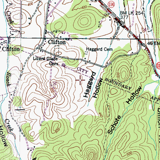 Topographic Map of Turney Center Industrial Complex Annex, TN
