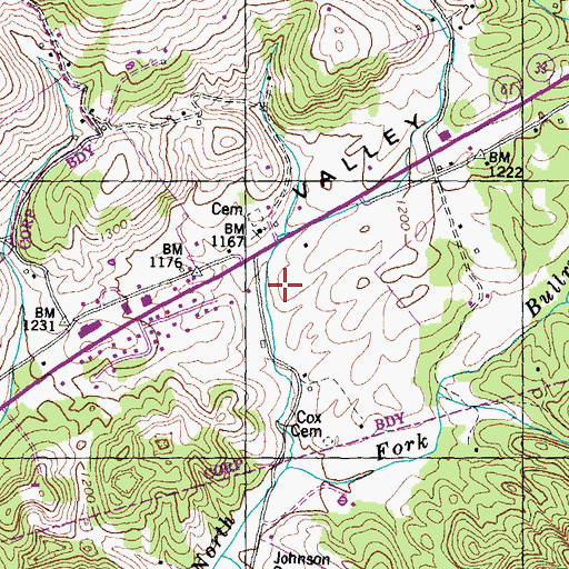 Topographic Map of Maynardville Police Department, TN