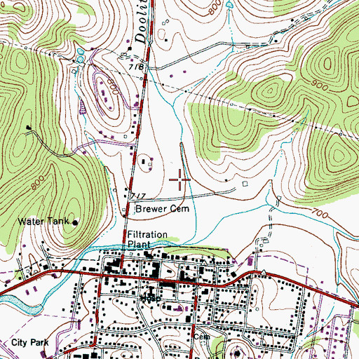 Topographic Map of Cannon County Sheriff's Department, TN