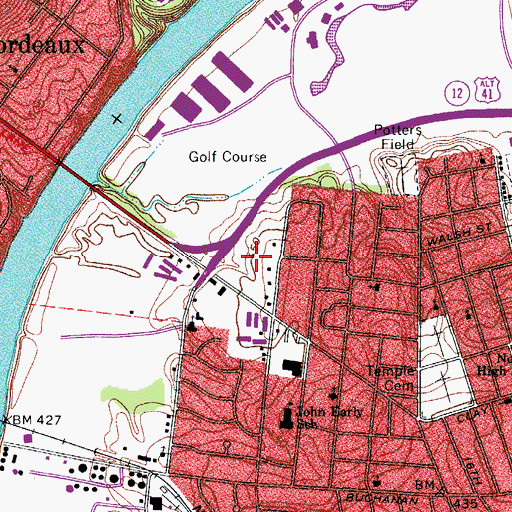 Topographic Map of Metropolitan Nashville Police Department North Precinct, TN