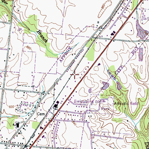Topographic Map of Loretto Police Department, TN
