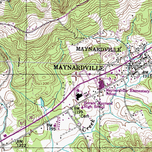 Topographic Map of Union County Sherriff's Department, TN