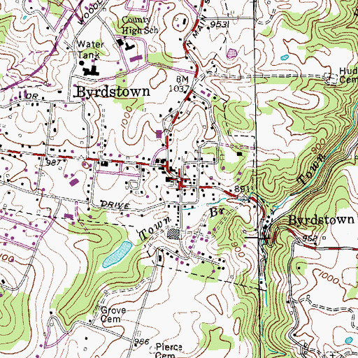 Topographic Map of Pickett County Sheriff's Office, TN