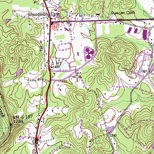 Topographic Map of Scott County Sheriff's Department, TN