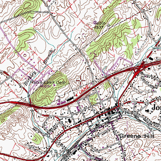 Topographic Map of Washington County Sheriff's Office, TN