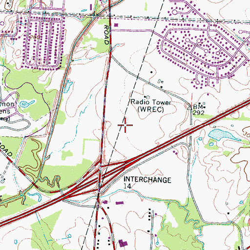 Topographic Map of Memphis Police Department - Appling Farms Station, TN