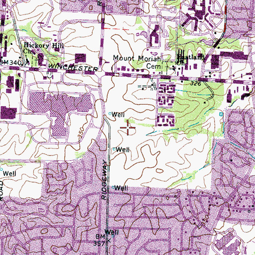 Topographic Map of Memphis Police Department - Ridgeway Station, TN
