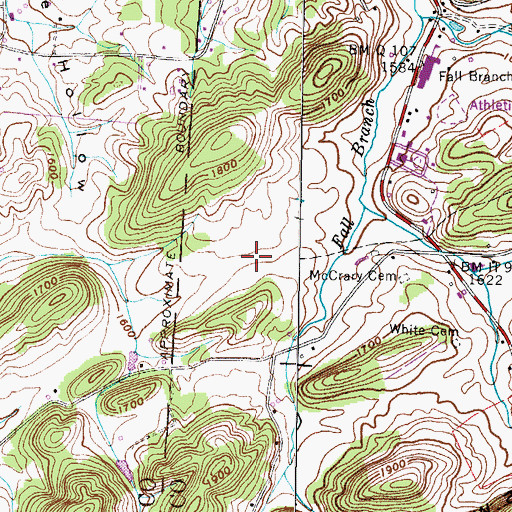 Topographic Map of Tennessee Highway Patrol District Five Headquarters, TN
