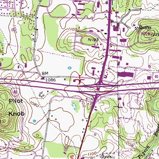 Topographic Map of Tennessee Highway Patrol District Six Headquarters, TN