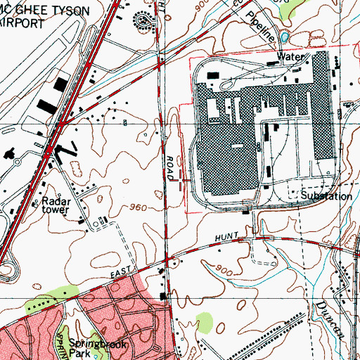 Topographic Map of Alcoa Police Department, TN