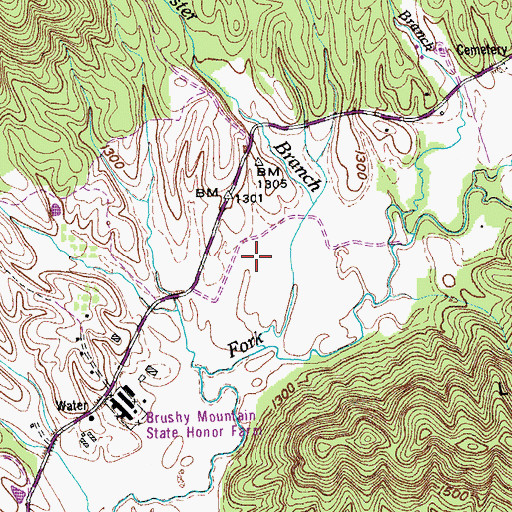 Topographic Map of Morgan County Correctional Complex, TN