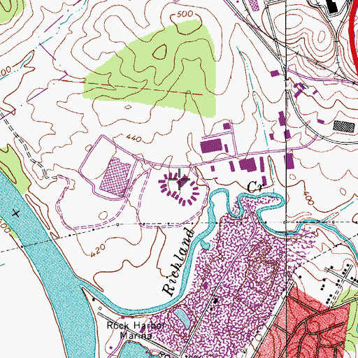 Topographic Map of Charles B Bass Correctional Complex, TN