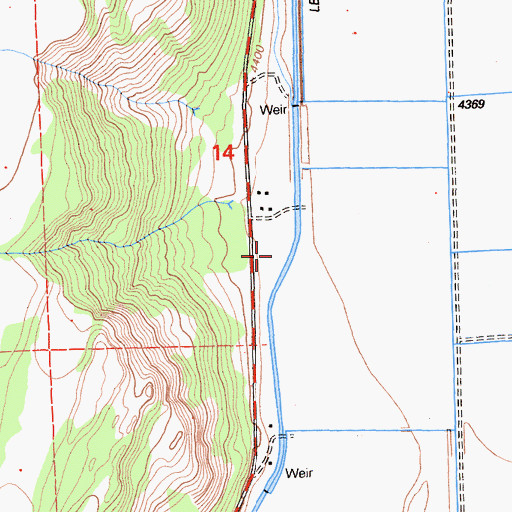 Topographic Map of Derner, CA
